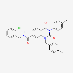 molecular formula C31H26ClN3O3 B11426687 N-(2-chlorobenzyl)-1-(4-methylbenzyl)-3-(4-methylphenyl)-2,4-dioxo-1,2,3,4-tetrahydroquinazoline-7-carboxamide 