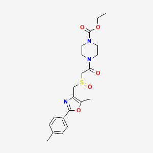 molecular formula C21H27N3O5S B11426693 Ethyl 4-(2-{[5-methyl-2-(4-methylphenyl)-1,3-oxazol-4-YL]methanesulfinyl}acetyl)piperazine-1-carboxylate 