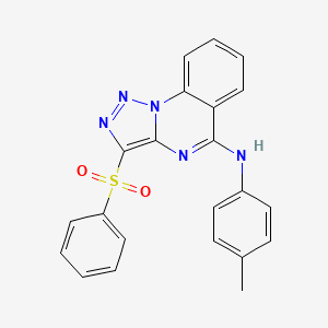 molecular formula C22H17N5O2S B11426711 N-(4-methylphenyl)-3-(phenylsulfonyl)[1,2,3]triazolo[1,5-a]quinazolin-5-amine 