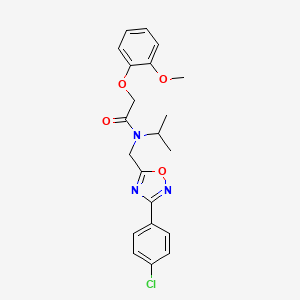 molecular formula C21H22ClN3O4 B11426991 N-{[3-(4-chlorophenyl)-1,2,4-oxadiazol-5-yl]methyl}-2-(2-methoxyphenoxy)-N-(propan-2-yl)acetamide 