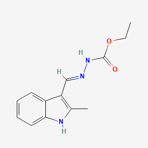 B1142717 Ethyl 2-((2-methyl-1H-indol-3-YL)methylene)hydrazinecarboxylate CAS No. 113143-56-9