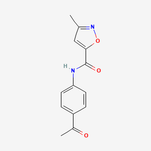 molecular formula C13H12N2O3 B11427174 N-(4-acetylphenyl)-3-methyl-1,2-oxazole-5-carboxamide CAS No. 899524-40-4