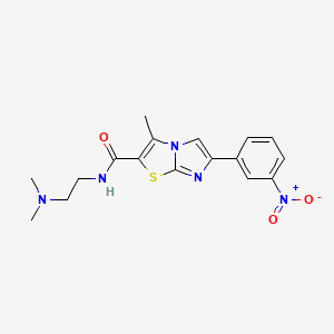 molecular formula C17H19N5O3S B11427308 N-[2-(dimethylamino)ethyl]-3-methyl-6-(3-nitrophenyl)imidazo[2,1-b][1,3]thiazole-2-carboxamide 