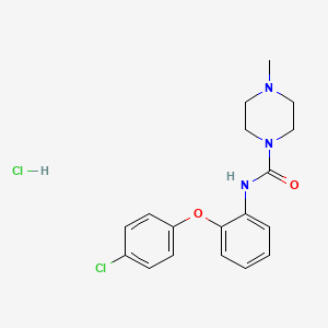 molecular formula C₁₈H₂₁Cl₂N₃O₂ B1142731 N-(2-(4-Chlorophenoxy)phenyl)-4-methylpiperazine-1-carboxamide hydrochloride CAS No. 21530-86-9