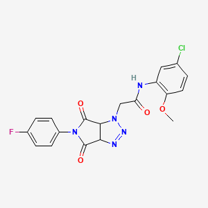 molecular formula C19H15ClFN5O4 B11427482 N-(5-chloro-2-methoxyphenyl)-2-[5-(4-fluorophenyl)-4,6-dioxo-4,5,6,6a-tetrahydropyrrolo[3,4-d][1,2,3]triazol-1(3aH)-yl]acetamide 