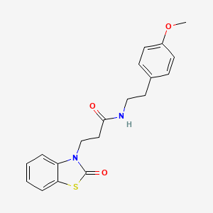 molecular formula C19H20N2O3S B11427582 N-[2-(4-methoxyphenyl)ethyl]-3-(2-oxo(3-hydrobenzothiazol-3-yl))propanamide 