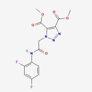 molecular formula C14H12F2N4O5 B11427604 dimethyl 1-{2-[(2,4-difluorophenyl)amino]-2-oxoethyl}-1H-1,2,3-triazole-4,5-dicarboxylate 