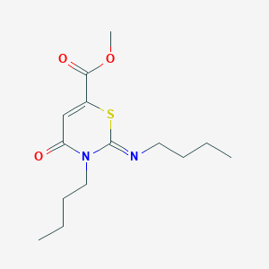 molecular formula C14H22N2O3S B11427613 methyl (2Z)-3-butyl-2-(butylimino)-4-oxo-3,4-dihydro-2H-1,3-thiazine-6-carboxylate 