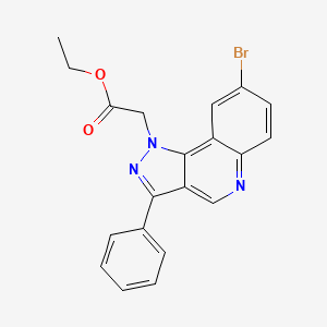 molecular formula C20H16BrN3O2 B11427704 Ethyl 2-{8-bromo-3-phenyl-1H-pyrazolo[4,3-C]quinolin-1-YL}acetate 