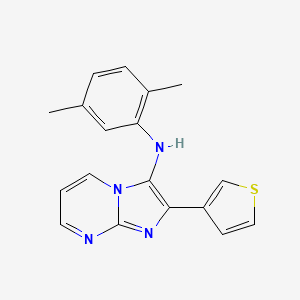 molecular formula C18H16N4S B11427784 N-(2,5-dimethylphenyl)-2-(thiophen-3-yl)imidazo[1,2-a]pyrimidin-3-amine 