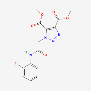 molecular formula C14H13FN4O5 B11427890 dimethyl 1-{2-[(2-fluorophenyl)amino]-2-oxoethyl}-1H-1,2,3-triazole-4,5-dicarboxylate 