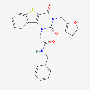 molecular formula C24H19N3O4S B11427916 N-benzyl-2-[3-(2-furylmethyl)-2,4-dioxo-3,4-dihydro[1]benzothieno[3,2-d]pyrimidin-1(2H)-yl]acetamide 