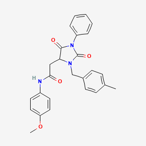 molecular formula C26H25N3O4 B11427920 N-(4-methoxyphenyl)-2-[3-(4-methylbenzyl)-2,5-dioxo-1-phenylimidazolidin-4-yl]acetamide 