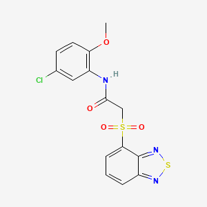 molecular formula C15H12ClN3O4S2 B11427931 N-(5-chloro-2-methoxy-phenyl)-2-piazthiol-4-ylsulfonyl-acetamide 