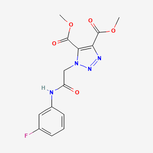 molecular formula C14H13FN4O5 B11427937 dimethyl 1-{2-[(3-fluorophenyl)amino]-2-oxoethyl}-1H-1,2,3-triazole-4,5-dicarboxylate 