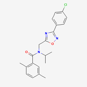 molecular formula C21H22ClN3O2 B11427978 N-{[3-(4-chlorophenyl)-1,2,4-oxadiazol-5-yl]methyl}-2,5-dimethyl-N-(propan-2-yl)benzamide 