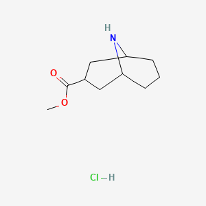 molecular formula C10H18ClNO2 B1142801 Methyl 9-azabicyclo[3.3.1]nonane-3-carboxylate hydrochloride CAS No. 1363382-45-9