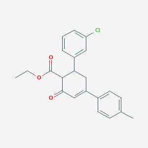 molecular formula C22H21ClO3 B11428067 Ethyl 6-(3-chlorophenyl)-4-(4-methylphenyl)-2-oxocyclohex-3-ene-1-carboxylate 