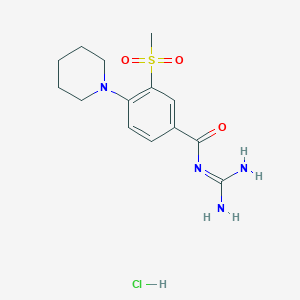molecular formula C14H20N4O3S B114283 N-Carbamimidoyl-3-(methylsulfonyl)-4-(piperidin-1-yl)benzamide 