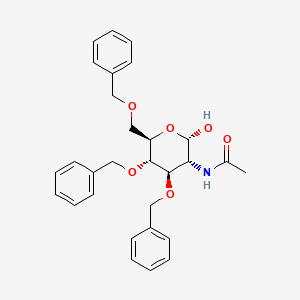 molecular formula C₂₉H₃₃NO₆ B1142834 2-(Acetylamino)-2-deoxy-3,4,6-tris-O-(phenylmethyl)-alpha-D-glucopyranose CAS No. 121123-45-3