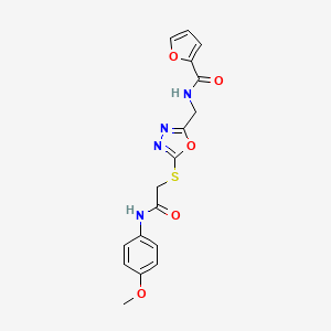 molecular formula C17H16N4O5S B11428371 N-{[5-({[(4-Methoxyphenyl)carbamoyl]methyl}sulfanyl)-1,3,4-oxadiazol-2-YL]methyl}furan-2-carboxamide 