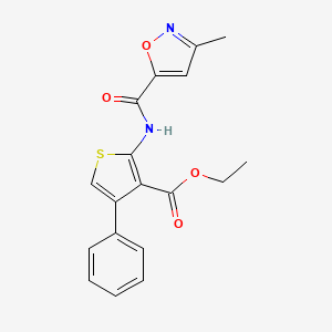 molecular formula C18H16N2O4S B11428392 Ethyl 2-{[(3-methyl-1,2-oxazol-5-yl)carbonyl]amino}-4-phenylthiophene-3-carboxylate 
