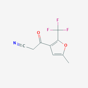 molecular formula C9H6F3NO2 B1142858 5-甲基-2-(三氟甲基)呋喃-3-基乙腈 CAS No. 175276-72-9