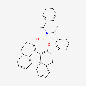 molecular formula C28H26NO2P B1142868 N,N-Bis((R)-1-phenylethyl)dinaphtho-[2,1-d:1',2'-f][1,3,2]dioxaphosphepin-4-amine CAS No. 1258223-41-4