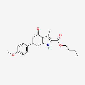 molecular formula C21H25NO4 B11428695 butyl 6-(4-methoxyphenyl)-3-methyl-4-oxo-4,5,6,7-tetrahydro-1H-indole-2-carboxylate 