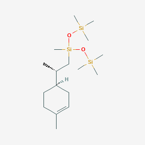 molecular formula C17H36O2Si3 B1142870 1,1,1,3,5,5,5-Heptamethyl-3-((S)-2-((R)-4-methylcyclohex-3-en-1-yl)propyl)trisiloxane CAS No. 1263043-99-7