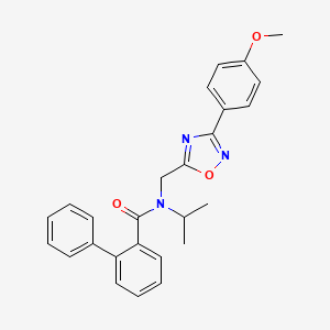 molecular formula C26H25N3O3 B11428760 N-{[3-(4-methoxyphenyl)-1,2,4-oxadiazol-5-yl]methyl}-N-(propan-2-yl)biphenyl-2-carboxamide 