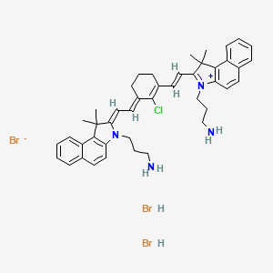 1H-Benz[e]indolium, 3-(3-aminopropyl)-2-[2-[3-[2-[3-(3-aminopropyl)-1,3-dihydro-1,1-dimethyl-2H-benz[e]indol-2-ylidene]ethylidene]-2-chloro-1-cyclohexen-1-yl]ethenyl]-1,1-dimethyl-, bromide, hydrobromide (1:1:2)