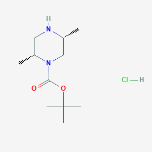 molecular formula C11H22N2O2 B1142896 (2R,5R)-tert-Butyl 2,5-dimethylpiperazine-1-carboxylate hydrochloride CAS No. 194032-43-4