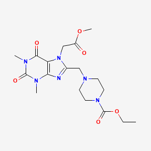molecular formula C18H26N6O6 B11429073 ethyl 4-{[7-(2-methoxy-2-oxoethyl)-1,3-dimethyl-2,6-dioxo-2,3,6,7-tetrahydro-1H-purin-8-yl]methyl}piperazine-1-carboxylate 