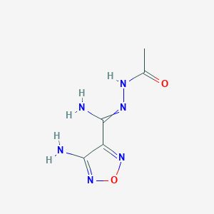 molecular formula C5H8N6O2 B1142920 N-[[amino-(4-amino-1,2,5-oxadiazol-3-yl)methylidene]amino]acetamide CAS No. 167281-95-0