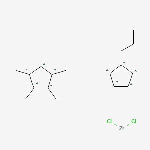 molecular formula C18H26Cl2Zr 10* B1142932 (Pentamethylcyclopentadienyl)(N-propylcyclopentadienyl)zirconium dichloride CAS No. 183541-62-0