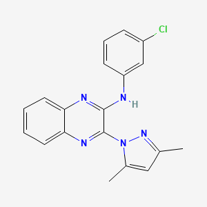 molecular formula C19H16ClN5 B11429329 N-(3-chlorophenyl)-3-(3,5-dimethyl-1H-pyrazol-1-yl)quinoxalin-2-amine 