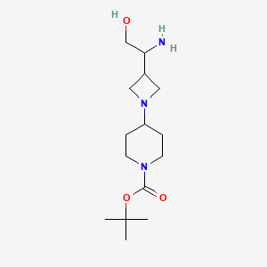molecular formula C15H29N3O3 B1142933 Tert-butyl 4-(3-(1-amino-2-hydroxyethyl)azetidin-1-yl)piperidine-1-carboxylate CAS No. 1338247-67-8