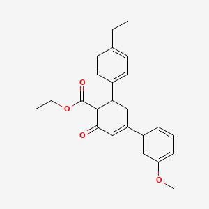 molecular formula C24H26O4 B11429506 Ethyl 6-(4-ethylphenyl)-4-(3-methoxyphenyl)-2-oxocyclohex-3-ene-1-carboxylate 
