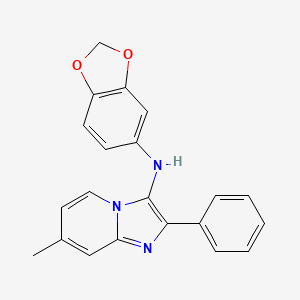 molecular formula C21H17N3O2 B11429591 N-(1,3-benzodioxol-5-yl)-7-methyl-2-phenylimidazo[1,2-a]pyridin-3-amine 