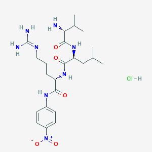 molecular formula C23H38N8O5 B1142975 D-Valyl-L-leucyl-N~5~-(diaminomethylidene)-N-(4-nitrophenyl)-L-ornithinamide--hydrogen chloride (1/1) CAS No. 162303-66-4