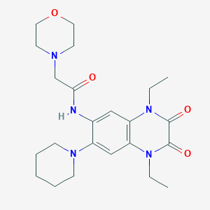 molecular formula C23H33N5O4 B11429873 N-[1,4-diethyl-2,3-dioxo-7-(piperidin-1-yl)-1,2,3,4-tetrahydroquinoxalin-6-yl]-2-(morpholin-4-yl)acetamide 