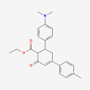 molecular formula C24H27NO3 B11429987 Ethyl 6-[4-(dimethylamino)phenyl]-4-(4-methylphenyl)-2-oxocyclohex-3-ene-1-carboxylate 