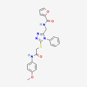 molecular formula C23H21N5O4S B11430005 N-{[5-({[(4-Methoxyphenyl)carbamoyl]methyl}sulfanyl)-4-phenyl-4H-1,2,4-triazol-3-YL]methyl}furan-2-carboxamide 