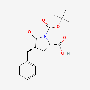 molecular formula C17H21NO5 B1143014 (2S,4S)-4-Benzyl-1-(tert-butoxycarbonyl)-5-oxopyrrolidine-2-carboxylic acid CAS No. 160806-16-6