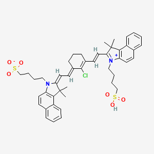 molecular formula C46H51ClN2O6S2 B1143018 4-(2-(2-(2-Chloro-3-(2-(1,1-dimethyl-3-(4-sulfobutyl)-1,3-dihydro-2H-benzo[e]indol-2-ylidene)ethylidene)cyclohex-1-en-1-yl)vinyl)-1,1-dimethyl-1H-benzo[e]indol-3-ium-3-yl)butane-1-sulfonate CAS No. 162411-28-1