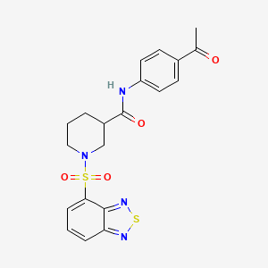 molecular formula C20H20N4O4S2 B11430202 N-(4-acetylphenyl)-1-(2,1,3-benzothiadiazol-4-ylsulfonyl)piperidine-3-carboxamide 