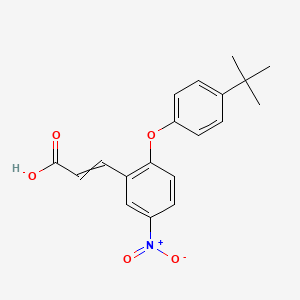 B1143030 3-[2-(4-Tert-butylphenoxy)-5-nitrophenyl]prop-2-enoic acid CAS No. 175278-48-5