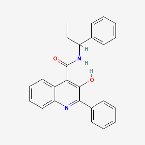 B1143033 N-(alpha-Ethylbenzyl)-3-hydroxy-2-phenylquinoline-4-carboxamide CAS No. 174636-26-1