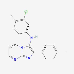 molecular formula C20H17ClN4 B11430339 N-(3-chloro-4-methylphenyl)-2-(4-methylphenyl)imidazo[1,2-a]pyrimidin-3-amine 